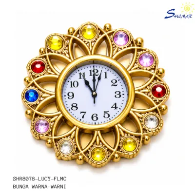 Jam Dinding Gold Dekorasi Dinding Ruang Tamu Klasik Modern Elegan