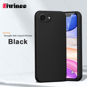 Cho Iphone 16E vỏ điện thoại Thẳng Cạnh Silicone lỏng Bao Gồm Tất Cả Các Ống Kính Chống Mùa Thu Mới Siêu Mỏng Đơn Giản cá tính sáng tạo Điện thoại mềm vỏ điện thoại Nz28