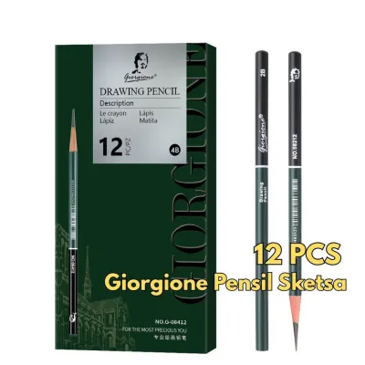 Giorgione Set 12pcs BR295 Pensil Sketsa Lengkap Mix Campur 2H/HB/2B/4B/8B