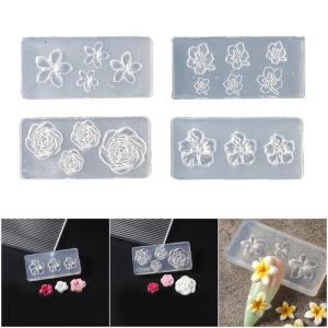 Đa dụng Silicone giữ gìn hoa chuyên nghiệp 3D móng gel điêu khắc hình thức 4 miếng đặt hoa trang trí móng tay