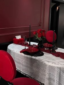 Romantic Table Runner Table Scarf Dining Table Setting Backdrop Event Decoration Kenduri Wedding Deco Cheesecloth