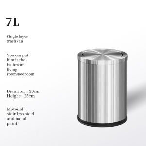 Thùng rác nắp lắc Vàng 7L/9L bằng thép không gỉ sang trọng nhẹ thích hợp cho phòng khách khách sạn văn phòng