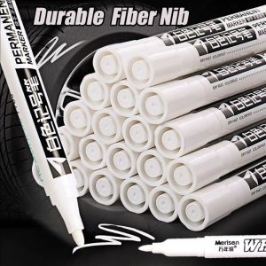 1-5mm White Marker Pens Oily Waterproof White Gel Pen Twin Tip Permanent Marker Pen DIY Graffiti Sketching Marker Waterproof Ink Thin Nib Deep Hole Long Marker Pen Various Marker Pens