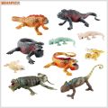 Reptile Statue Model Simulated Cute Lizard Chameleon Bearded Dragon Solid Model Decoration PVC Reptile Amphibian Figurine Ornament Educational Toy. 