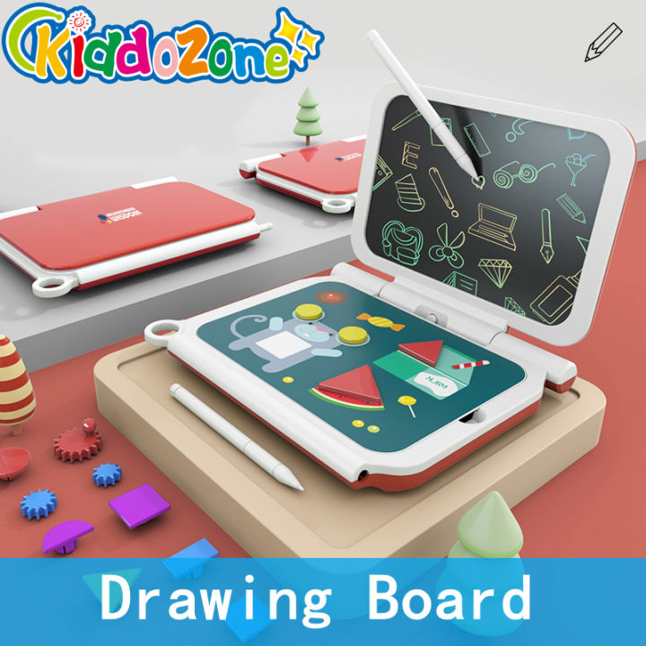 KiddoZone เด็ก LCD กระดานวาดภาพพับกระดานเขียนของเล่นกราฟฟิตี One-Click ...