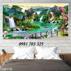Tranh gạch đẹp phong cảnh thác nước