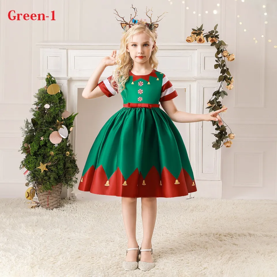 Toddler Kids Girls Flower Christmas Dress Baby Kids Princess Party Xmas  Dresses | eBay