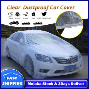 [Ready Stock] Plastic Car Cover Universal Transparent Cover for All Car Model Anti Snow Frost Dust-Proof PE Full Film Automobile Rain Covers Disposable Protect Car Cover