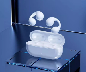 LS Bluetooth Headset Long Battery Life Bone Conduction Comfortable Ear Clip Bluetooth Headset Not in The Ear Open Clip Ear Headset Bilateral Stereo Bluetooth 5.0 Sports Headset Universal Fitness Running Bluetooth Headset for All Mobile Phones