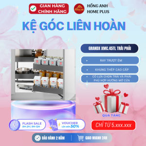 Kệ góc liên hoàn GrandX XMC.45TL trái phải cho tủ góc bếp dưới kéo trượt thông minh hiện đại
