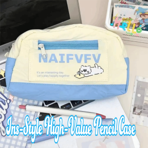 Q-1151 STORE Cartoon Kitten Pencil Case Large Capacity Soft Pen Bag Gifts Stationery Storage Bags School Office Supplies