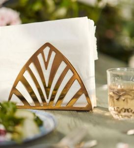 Ikea TILLSTALLNING Napkin Tissue Holder Gold Brass As Seen As Bekas Tisu Steel