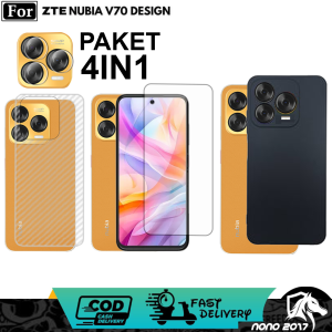 4IN1 CASE MACARON ZTE NUBIA V70 V70 DISEGN BONUS TEMPERED GLASS BLUE+LENSA CAMERA+GARSKIN CARBON