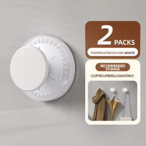 TAILI 2PCS Vacuum Suction Cup Thumbtack Hook Strong Adhesive Kitchen Bathroom Toilet Traceless Wall Hanging No Punching Hook Behind Wall Door