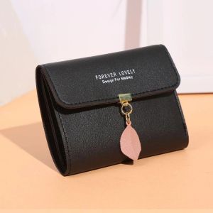 ABC Dompet Lipat wanita Kecil A18 Daun Wanita Bahan PU Kulit Pendek Fashion
