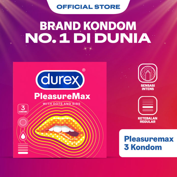 Durex Pleasuremax Kondom Bergerigi Kondom Aman Pria 3s - Condom with Special Lubricant