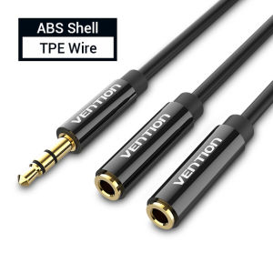 Vention Audio Splitter Jack 3.5 Aux Earphone 1 in 2 Extension Cable Splitter Jack Cable Male to Female Double Jack for Laptop Speaker Headphone Splitter Aux Cable 3 5 Jack Cable