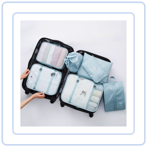 【Pure Care】 7 Pieces Packing Cubes Set Travel Luggage Packing Organizer Travel Pouch Compression Suitcase Bags