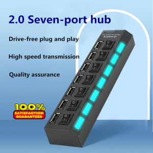 Vention USB Plug-in 7-port 2.0USB hubUSB Splitter expander multi-port independent switch for PC notebook Mac with independent on/off multi-port HUB Plug