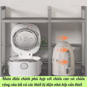 Kệ Để Đồ Nhà Bếp Đa Năng Bền Bỉ Để Hủ Gia Vị Chén Đĩa Đũa Muỗng Gọn GàngKệ Lò Vi Sóng 2 Tầng Thông Minh Chịu Lực Lên Đến 100kg- Có Thể Co Giãn Tới 60 cm