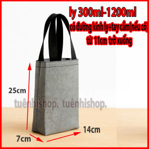 túi đựng ly giữ nhiệt nhiều size cho ly từ 300ml-3 lít Vải Dày 2 lớp chống nước