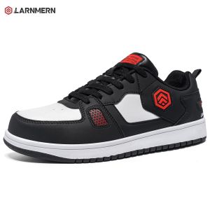 LARNMERN Sepatu Keseimbangan dan Keamanan Kerja Tali Anti Slip Mesh Hitam Matte