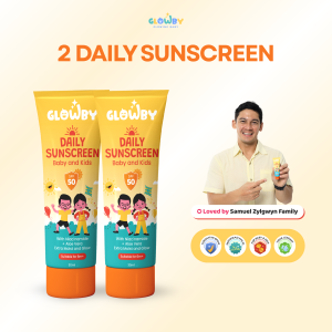 (Glowby) Daily Sunscreen 2 pcs gratis puzzle spf 50 untuk Bayi dan Anak 30 ml