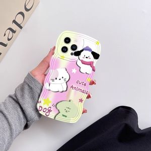 (Lokal Ready) Xinyu Casing hp Xiaomi Poco M3 Pro Poco M3 Poco X3 NFC Poco X3 Pro Semoga beruntung Binatang Manis Kucing dan Anjing Kasus Lembut Pinggir Gelombang Softcase