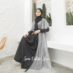 Inara Maxi Dress Gamis Kondangan Jumbo ( Ld 140 130 120 110 104 98 92 ) + Outer