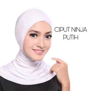 Ciput Hijab Anti Budeg Lubang Telinga Tali Bahan Jersey Premium