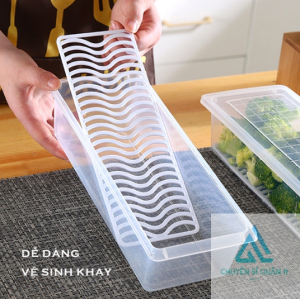 Hộp Nhựa Chữ Nhật Trong Suốt Trữ Đông Thực Phẩm Khay Chữ Nhật Đựng Thực Phẩm Bằng Nhựa PP An Toàn
