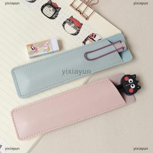 [COD] yixiayun PU Leather Pen Protection Cover Pen Holder Soft Pencil Case Pen Pouch Pen Bag Stationery Office School Supplies Gift