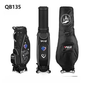 PGM QB135 Golf Bag Waterproof Nylon Four Wheel Standard Bags Women Quiet and Wear-resistant Hold 13 Clubs