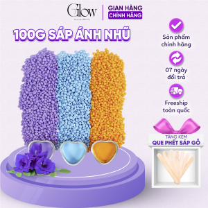 100gr Sáp Wax Lông Ánh Nhũ GLOW WAXING Cao Cấp Thơm Mùi Nhẹ Siêu Bám Lông Tặng Que CHE TÊN SẢN PHẨM