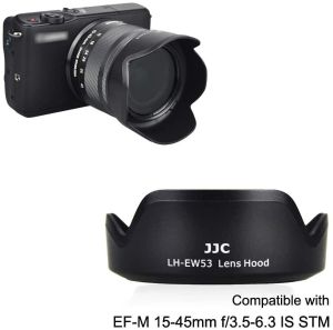 Ống kính JJC Loa che sáng máy ảnh cho Canon EF-M 15-45mm f/3.5-6.3 là ống kính STM và RF-S 18-45mm F4-6.3 được ống kính STM trên Canon EOS R50M50 Mark IIM5 M50 m6 đánh dấu IIM200 M100 M10