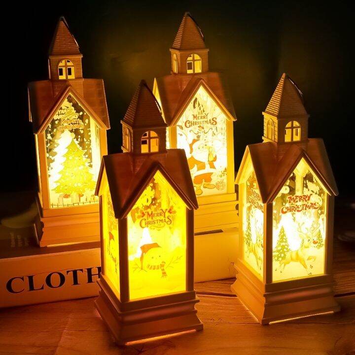 Portable Christmas Castle LED Nightlight Christmas Party Desktop