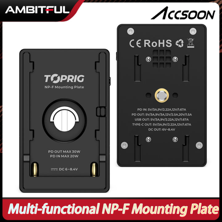 Accsoon toprig Đa Chức Năng Np-F tấm gắn Pd Max 30W Nhanh Chóng Sạc Phổ ...