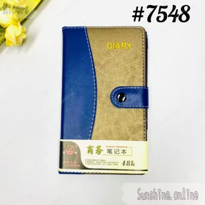 80lvs Wallet Size Leather Notebook Planner Journal Diary with Pen for School and Office Stationery