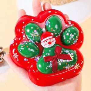 YOUSHI TOP Super Large Christmas Cat Paw Squeeze Toys Kneading Slow Rebound Cartoon Fidget Toy Cute 3D Cat Paw Pinch Toy Children