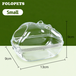FOLOPETS Hamster Bathroom Transparent Anti Splash Toilet Large Space Hamster Bathroom Hamster Accessories (S M L)