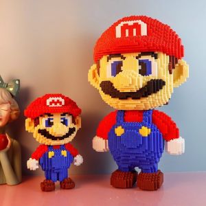 50CM Blok Bangunan Nano Blok Bangunan Besar Super Mario Bros.3d Model Mainan Blok Bangunan Bertumpuk Blok Bangunan Diy Hadiah Anak-anak