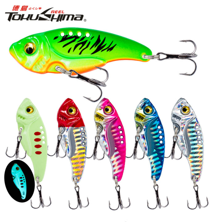 1PC VIB Lure 3/5/7/10/15/20g Sinking Casting Lure 3D Eyes Spinner