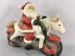 Christmas Santa Messenger on Horse Figurine Display w/ Lights (battery operated) - Home Decor Collection Holidays Gift Ideas