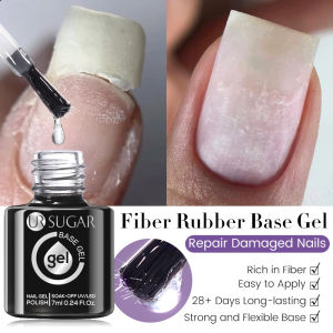 UR SUGAR 7ML Fiber Rubber Base Gel for Broken Nail Repaired Fiberglass Clear Quick Building UV Construction Gel Soak Off Varnish