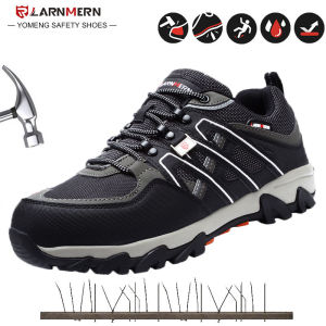 Zapatos De Seguridad LARNMERN De Acero Para Hombre Zapatos De Seguridad SRC Antideslizantes Calzado De Protección De Seguridad Transpirable Zapatilla De Excursión Duradera