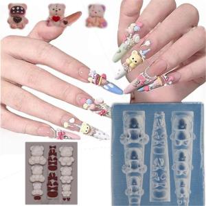 Versatile Silicone Nail Mould for Lovely Bear Designs Sturdy and Flexible Accessory for All Nail Shapes and Lengths