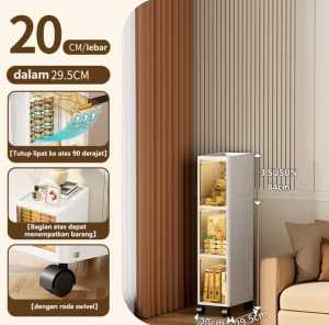 Lemari Plastik Susun 20Cm Kotak Penyimpanan Storage Box Rak Plastik Rak Penyimpanan Rak Dapur Rak Susun Roda