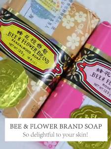 Bee & Flower Soap Bar Sandalwood Soap Moisturizing Bath Soap Bars Nourishes Your Skin 4.4 oz(Pack of 4)