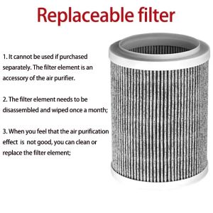 Niye 2025 Máy lọc không khí Ion âm Thiết bị khử mùi có hại khói ga Remover cho phòng Xe Nhà Bếp với có thể thay thế HEPA lọc