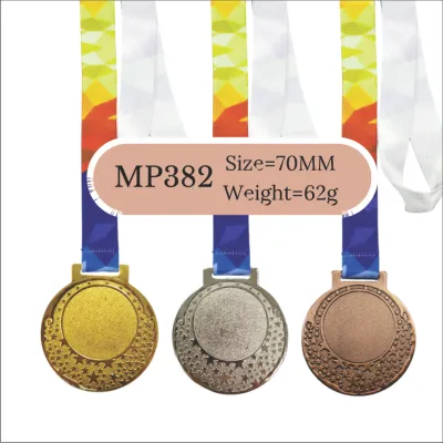 (KL seller) Free Design METAL Medal Both Side Sticker Medal Besi With Ribbon Alloy Gold Silver Bronze